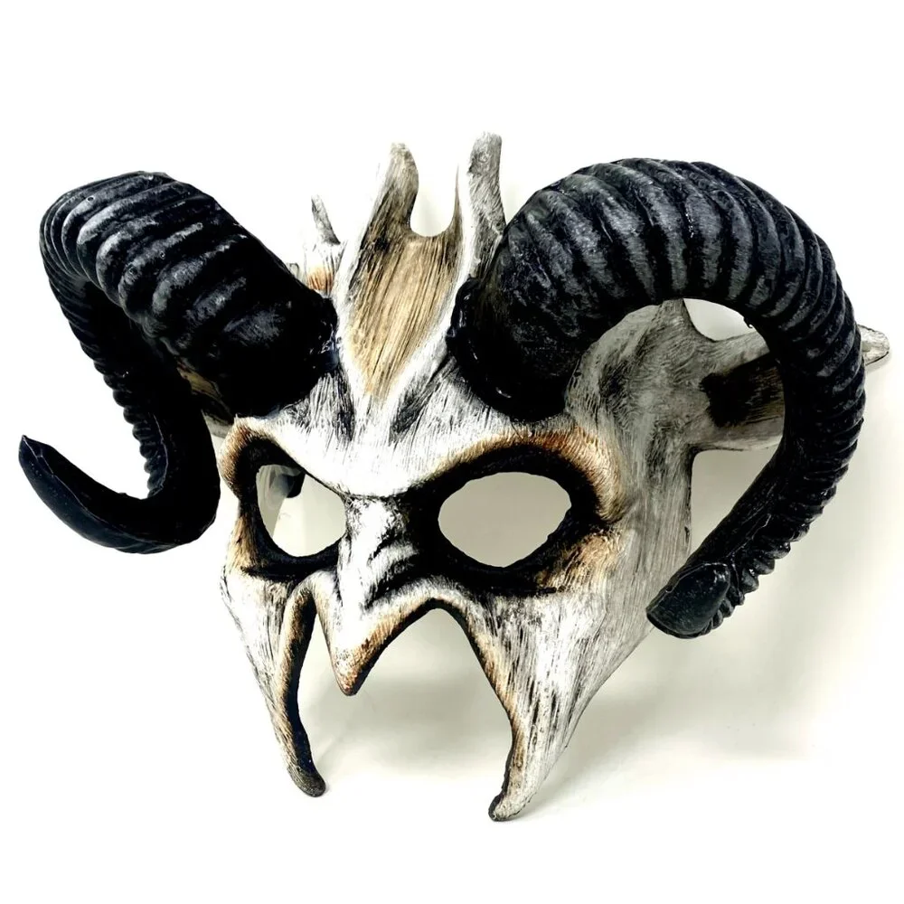 Krampus Ram Goat Demon with Horns Devil Halloween Masquerade Masks Party Mask